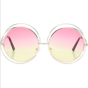 FARRAH PINK OMBRÉ RETRO 70’s OVERSIZED SHADES *NEW